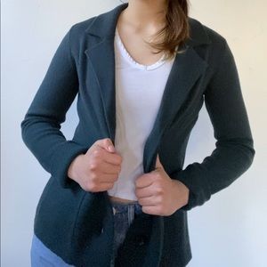 Adrienne Vittadini Knit Blazer in Dark Green